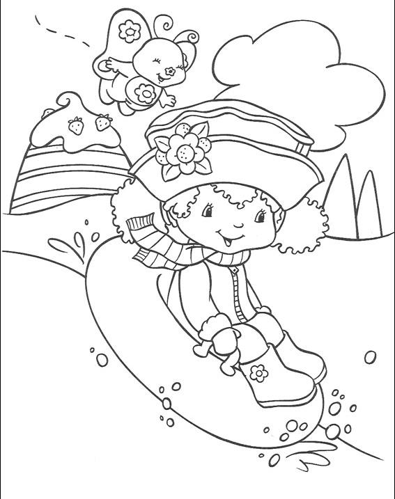 coloriage charlotte fait de la luge